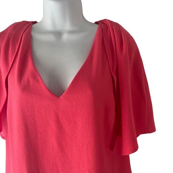 Trina Turk Women's Size XS 2 Tropical Tie Back Pink Dress Above Knee - Picture 6 of 12